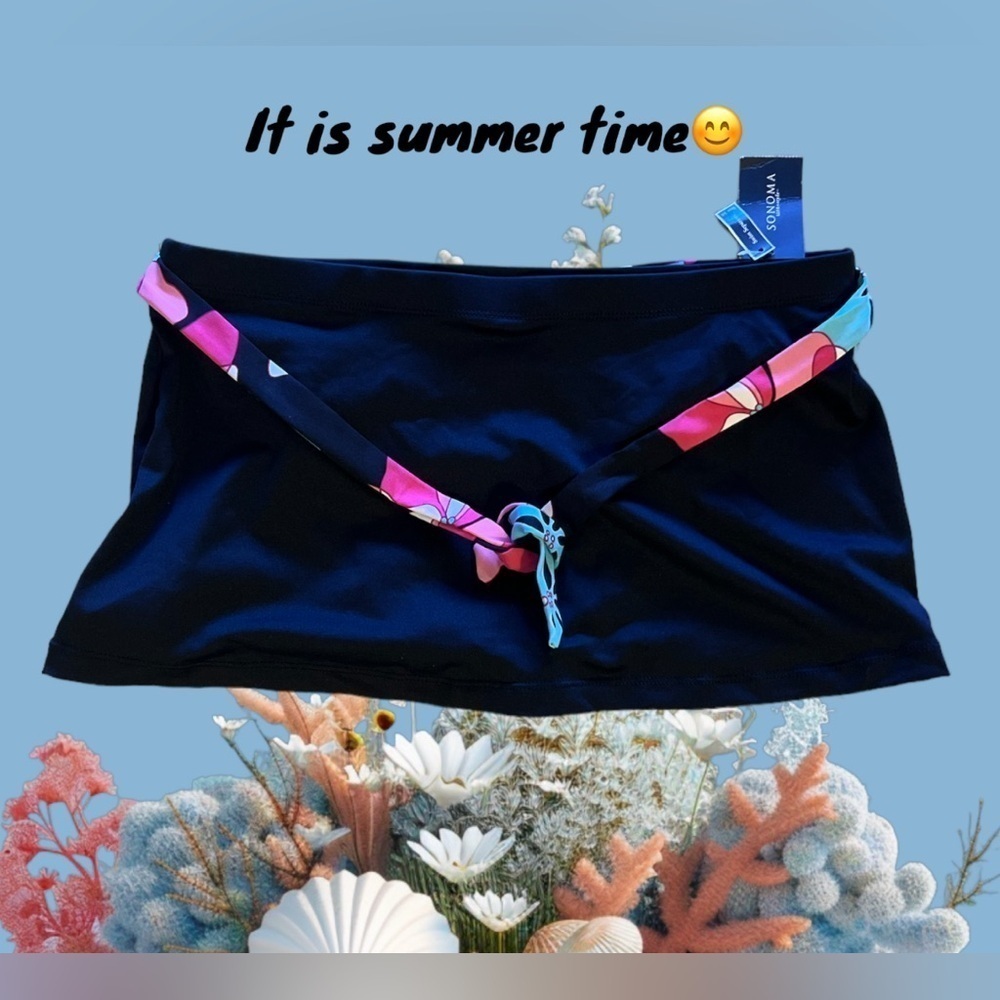 Sonoma Life & Style ~ Black Swim Skirt With Attached Bottoms Size ~ Size 10